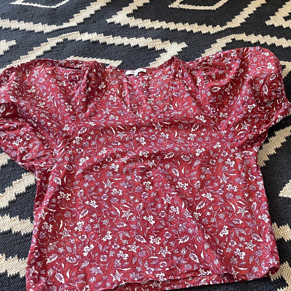 Madewell Bubble Sleeve Floral Blouse